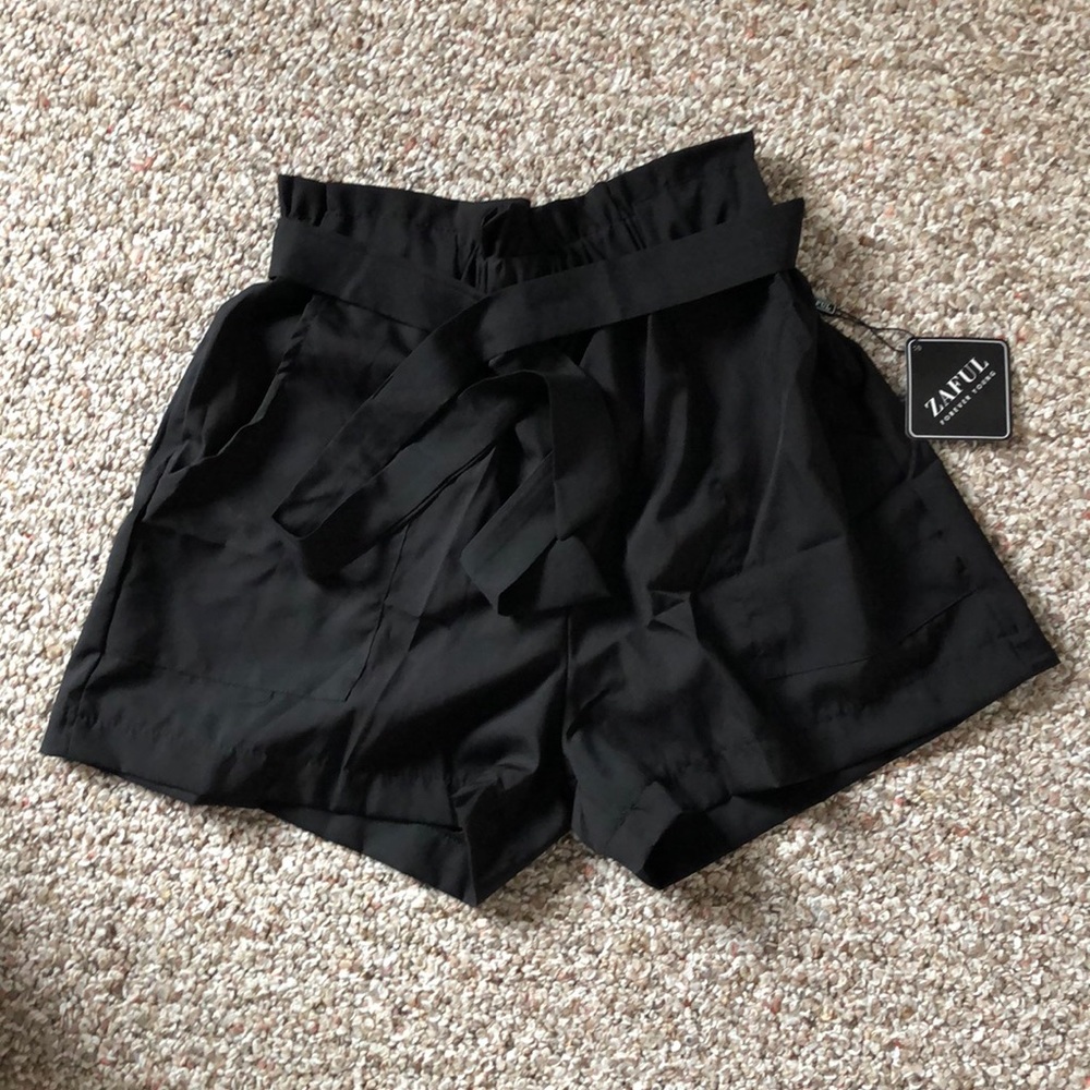 Black high-waisted shorts